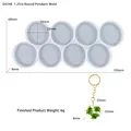 Spécifications de taille du moule en silicone à 8 cavités pour pendentifs en résine ronde - D4348-1.25in Moule pour Pendentif Rond