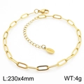 Golden titanium steel anklet with lobster clasp, 230x4mm sizing and S.Steel tag - Gold Thin Paperclip Chain (KJ3763-Z)