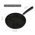 Three-hole non-stick Maifan stone frying pan with heart-shaped sections for breakfast - Thickened Smile Face Frying Pan