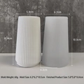 Moule cylindrique en silicone à rayures verticales pour résine DIY et décors en plâtre - Moule de Vase J-301b