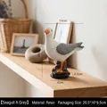 Statue de mouette nordique en résine blanc et gris, décoration sur étagère en bois - 14x15cm / Style A-Gris
