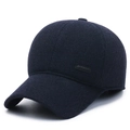 Dunkelblaue Herren-Winter-Baseballkappe mit Ohrenschutz und Sport-Emblem - Sport-Tag Marineblau / Marineblau (Sport-Tag)