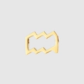 Gepolijste gouden Waterman sterrenbeeld oorsteker met een minimalistisch golfontwerp - Aquarius Style (YP25238) / 1 Stuk / Goud
