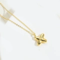 Polished 14K gold-plated necklace with a 3D letter X pendant on a delicate chain - Letter X / Gold