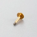 Gouden titanium stalen oorprikker met platte achterkant en zilveren schroefdraad - 6mm Staaflengte / 1,2mm Dikke Staaf - Goudkleur