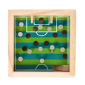 Wooden soccer maze balance game toy with green pitch and small metal ball for children - Football / No Box