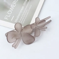 Elegant large gray matte butterfly hair clip shown on a minimalist background - Light Gray
