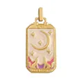 Golden tarot moon pendant with XVIII engraving and colorful zircon inlay details - M801139-Champagne