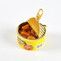 Miniatura di lattina di arance giocattolo con anello dorato e consistenza realistica - Frutta sciroppata