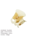 Pince à cheveux papillon en acétate beige, mini accessoire de 3,5 cm pour femmes - 3.5cm x 3.5cm / Beige