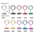 Set of ten colorful spiral metal photo clips in various finishes for desk memo display - 50mm Round / Pink