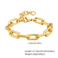 Golden embossed oval chain bracelet featuring chunky links with size measurements - Large Link Chain Design Style (BR-2291)