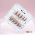 Handmade champagne cat-eye press-on nails in short square oval shape with 10 pieces - XS / Champagne Cat Eye Style (FMD014)
