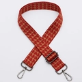 Adjustable wide replacement strap with red and yellow houndstooth woven pattern - No. 332 Gunmetal Hook