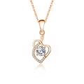 Elegante collana a cuore in argento s925 oro rosa con ciondolo in moissanite scintillante - Stile Zirconia / Oro rosa
