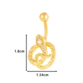 Gold snake belly button ring with crystals and minimalist piercing jewelry style - Snake Shape (6#) / Gold
