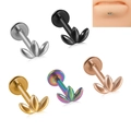 Set da 5 piercing labret 16G in acciaio inossidabile con design a trifoglio - Cluster a 3 Marquise / Color Acciaio