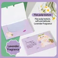 Papel secante de aceite de lavanda 100 hojas en caja lila con ilustración de conejo - Fragancia de Lavanda (Patrón de Conejo)