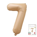 32-inch matte nude pink number 7 foil balloon for birthday party decorations - 40-inch Caramel-colored 7-piece Cardboard Box