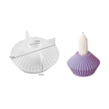 Translucent silicone mold for striped candle holders with purple finished product example - NO.3 Striped Lantern Candle Holder