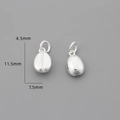 Coffee bean pendants in 14k gold plated style with 11.5mm length and 7.5mm width - Thick Silver Plated (1PC)