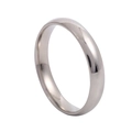 Macro shot of 2mm silver stainless steel smooth ring with polished arc surface finish - US 7 / 3mm / Steel