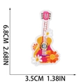 Detailed dimensions of guitar shaped embroidery patch 6.8x3.5cm for clothes decoration - Guitar Style