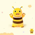 Nailong plush toy in yellow and brown striped bee costume with soft antennae - 25cm Bee Little Dinosaur Doll (DA2083)