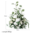 Hochzeitsgesteck mit weißen Rosen, Pfingstrosen und Eukalyptus, 50cm Kunstblumen-Dekoration - Weiß