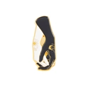 Broche en émail représentant des mains noires et blanches avec soleil et lune - Mains tenues noir et blanc (Soleil et Lune)