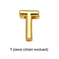 Polished gold-plated letter T pendant charm for DIY jewelry, chain excluded accessory - Letter T