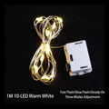 Catena luminosa a LED bianco caldo 1 metro con 10 LED e modalità lampeggianti - Ghirlanda Luminosa LED Bianco Caldo 1m