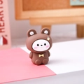 Cute brown bear cartoon pencil sharpener for students, high-quality resin desktop stationery - Baby Bear Boxed