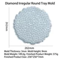 Diamond texture irregular round silicone tray mold for DIY resin storage, 262mm size - Diamond Irregular Round Tray Mold