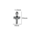 Retro stainless steel cross pendant with detailed size 16x8mm for DIY jewelry making - Style Z2305S37/DIY Accessory