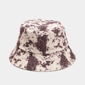 Neutral tie-dye bucket hat with brown splatter pattern on canvas for sun protection - M (56-58cm) / Purple