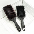 Juego de dos cepillos planos ergonómicos negros en una cesta para desenredado y masaje - Juego de Peines de Dientes Anchos / Negro