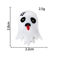 White cartoon ghost resin charm for DIY Halloween crafts, 2.8cm height with weight specs - White Ghost with Tongue