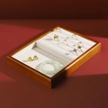 Solid wood jewelry tray with beige velvet lining and ring slots for display - Brown Flat & Ring Tray-Linen New Style