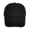 Klassische schwarze Trucker-Mütze mit atmungsaktivem Mesh-Rücken und gebogenem Schirm für unisex - Schwarz