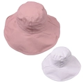 Two wide-brim fisherman hats in pink and white colors shown on white background - One Size / Pink