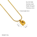 18K gold plated stainless steel snake chain with puffy letter D pendant for women - Letter D Style (G1457+066D)