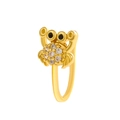 Gold plated crab shaped non-pierced nose clip with sparkling zircon gemstone inlay - Crab Style (WG-1182) / Gold