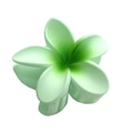 Matte gradient green plumeria flower hair claw clip with a frosted resin finish - Matte Plumeria [Green]