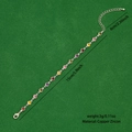 Colorful zircon crystal candy bracelet in copper finish with 15cm+6cm adjustable chain - 6# Slim Round Zircon Style