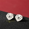 Minimalist silver stainless steel Labrador stud earrings for women 13mm size - Steel