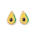 DIY gold alloy avocado enamel pendant for necklaces and handmade jewelry accessories - Avocado