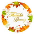 Assiette décorative de Thanksgiving avec citrouilles colorées et feuilles d'érable - Assiettes Petites Citrouille