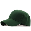 Detail of dark green cotton twill baseball cap showing side eyelets and fabric texture - Adjustable / Dark Green
