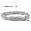Detail view of silver stainless steel coil bracelet with dimensions and weight specs - Silver Thin 8mm (Style 5) / Silver